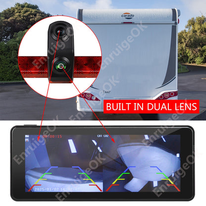 Dual Lens Brake Light Reversing Camera & 6.86" DVR Split Monitor Kit for Vans2