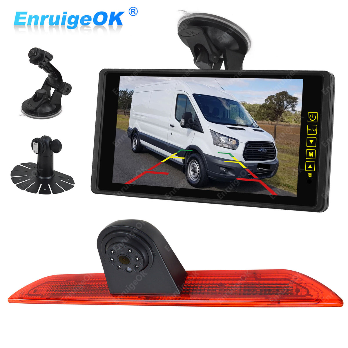 Ford Transit 350 MK8 Rear Brake Light Reversing Camera & 9" Mirror Monitor0