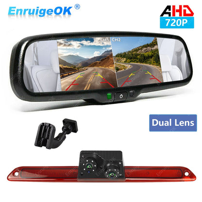 For Mercedes Sprinter VW Crafter Dual Rear View Brake Light Reversing Camera Kit0