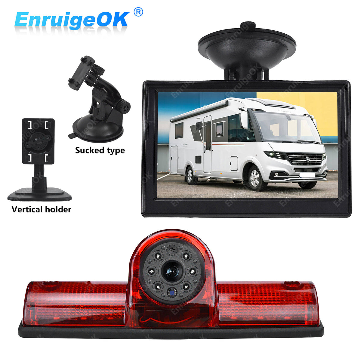 Universal Surface Mount Brake Light Reverse Camera Kit for Commercial Vans0