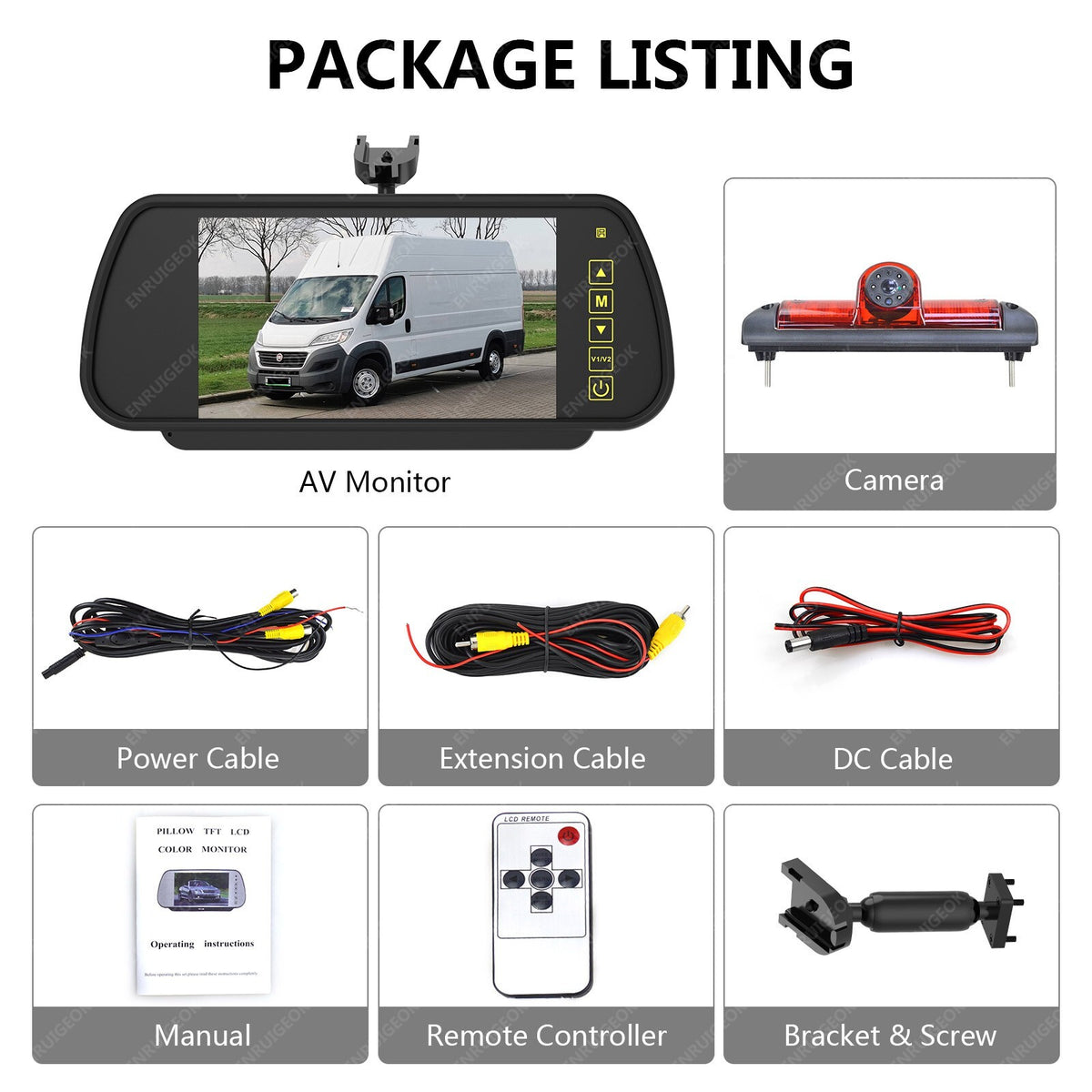 Brake Light Rear View Camera Kit for Fiat Ducato Peugeot Boxer Citroen Relay9