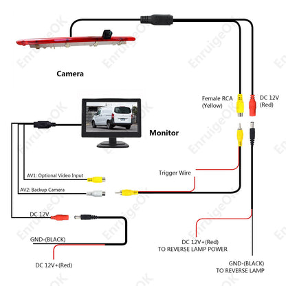 5" Monitor & 3rd Brake Light Rear View Backup Camera for Mercedes-Benz Vito16