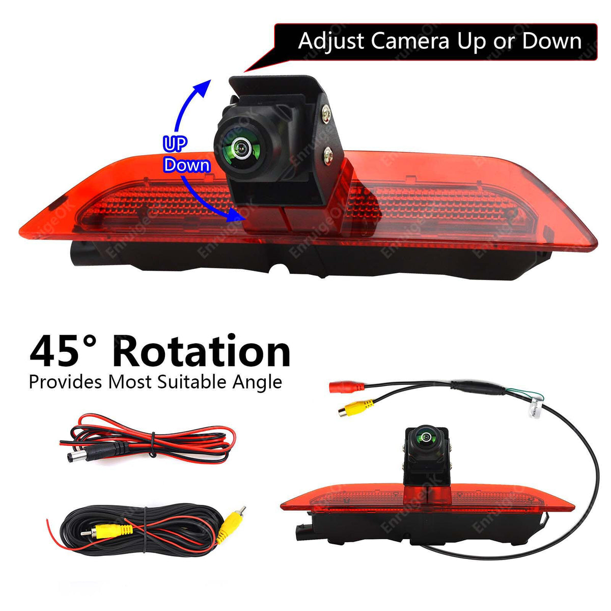Brake Light Reversing Camera For VW Caddy MK4 (2020-2024) & 6.86" Split Monitor6