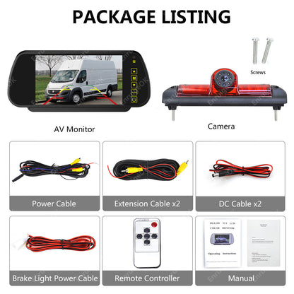 7" Monitor & Rear Brake Light Reversing Camera Kit For Citroen Relay Fiat Ducato4
