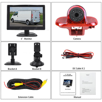 Rear Brake Light Reversing Camera Kit For Vauxhall/Opel Vivaro /Renault Trafic9