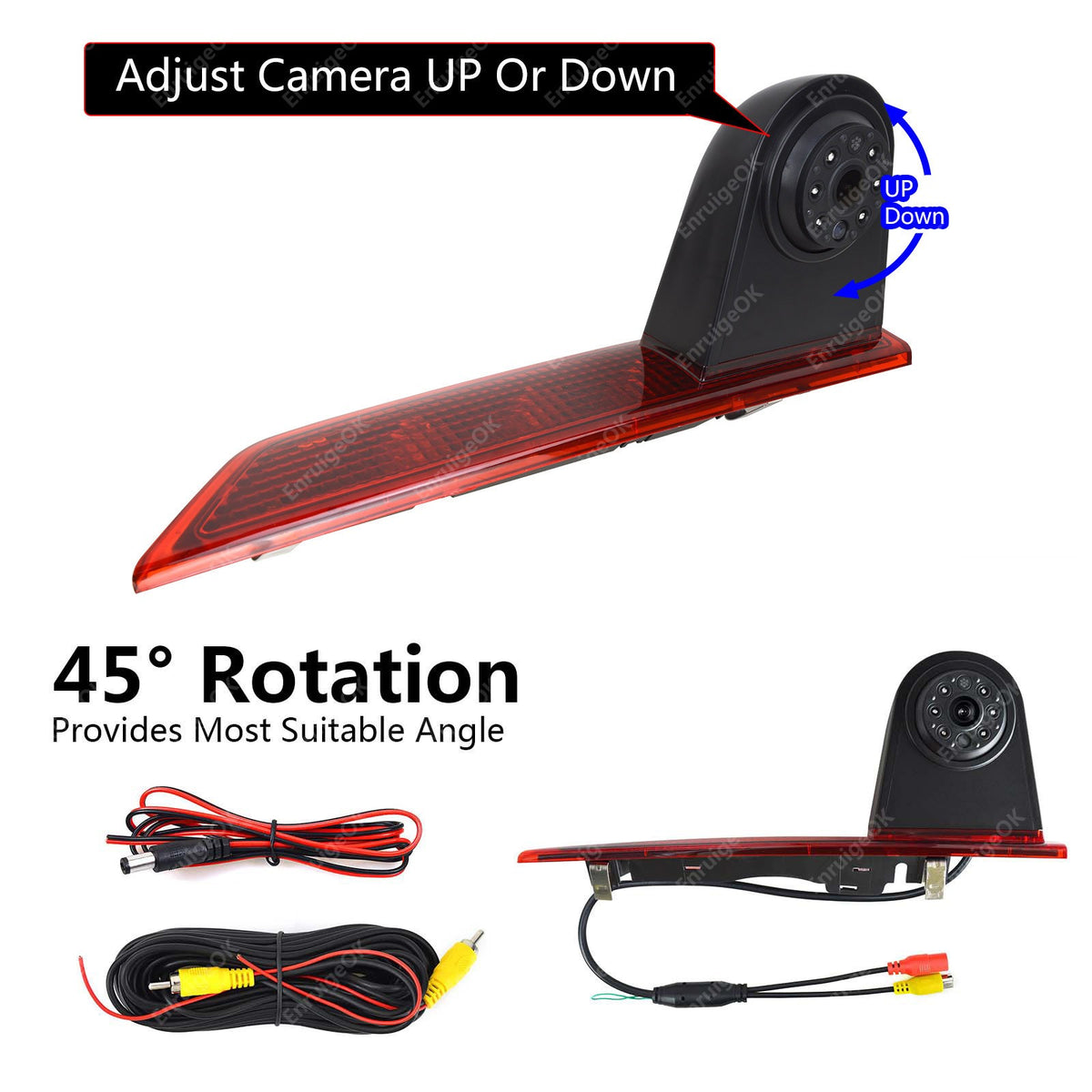 6.86" Split Monitor &Rear Brake Light Camera for Ford Transit Custom (2012-2015)7
