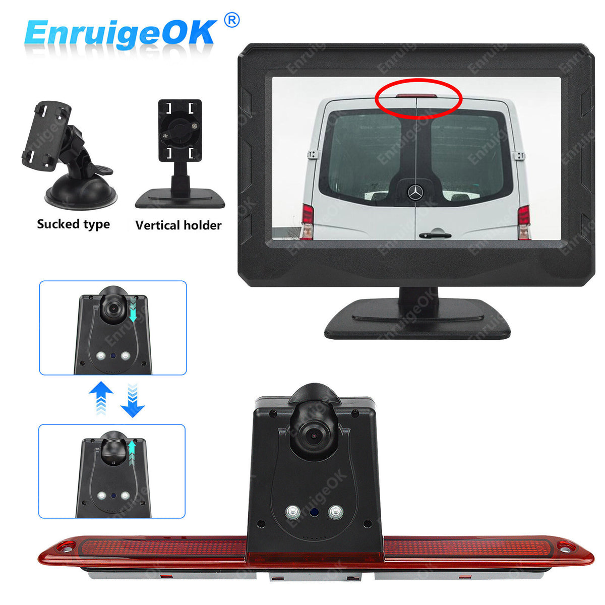 Reverse Camera For Mercedes Sprinter VW Crafter Brake Light Rear & 4.3" Monitor0