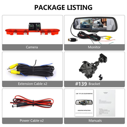 Citroen Dispatch Peugeot Expert Dual Brake Light Reversing Camera &6.86" Monitor18