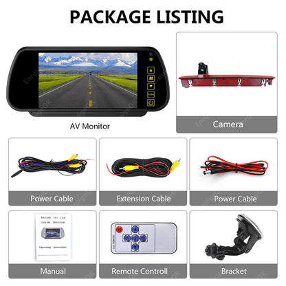 Brake Light Reversing Camera for VW T6 Transporter Van Tailgate & 7" Monitor Kit11