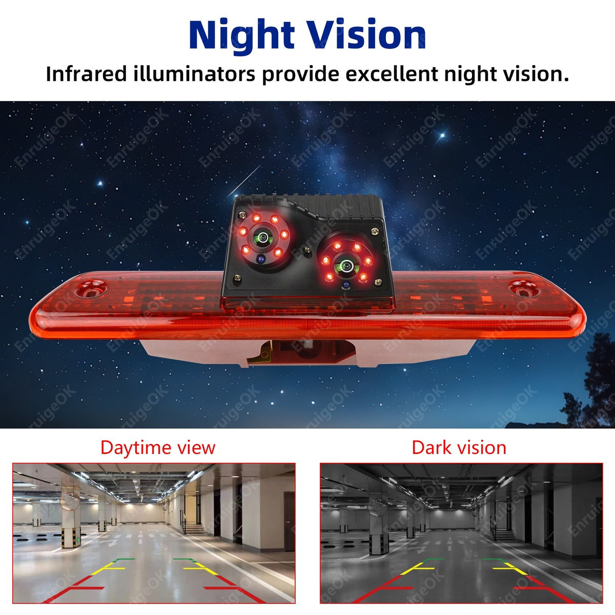 New Brake Light Reversing Camera For Peugeot Expert MK2 + 6.86'' Split Screen8