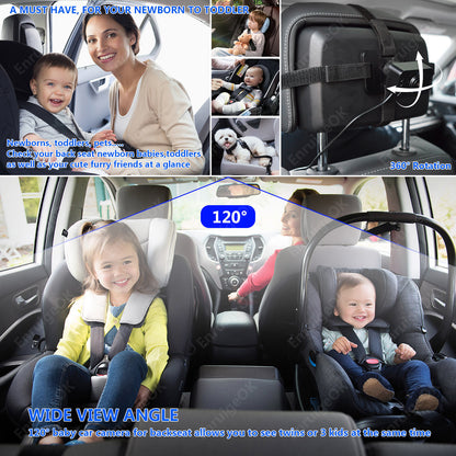 5'' 1080P Baby Car Camera Monitor for Rear Seat HD IR Night Vision3