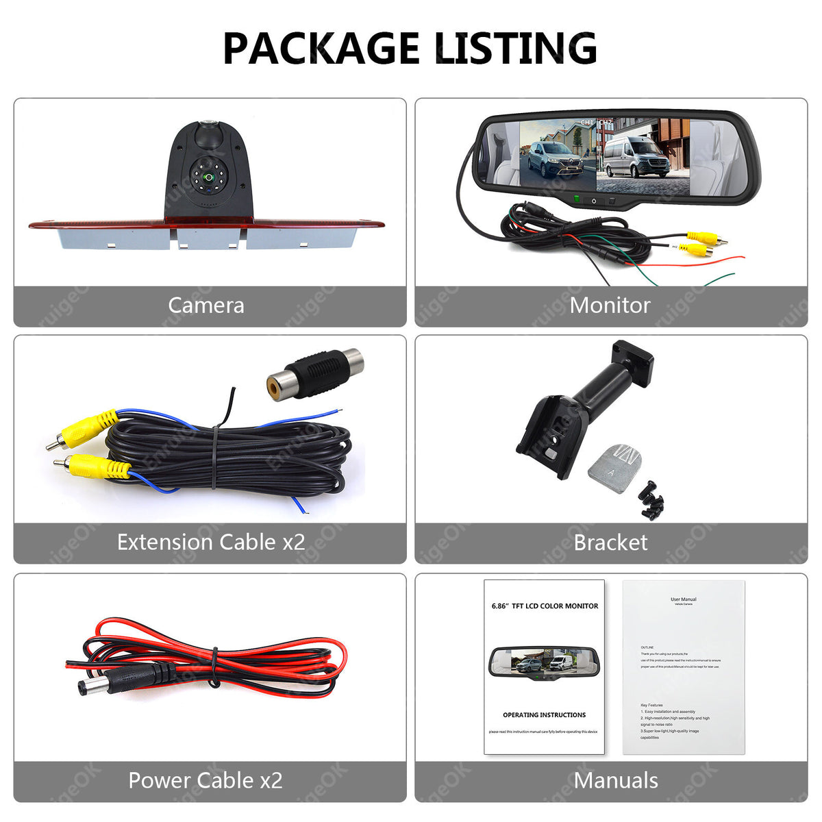 Dual-Lens Brake Light Reverse Camera Kit for Mercedes-Benz Sprinter VW Crafter22