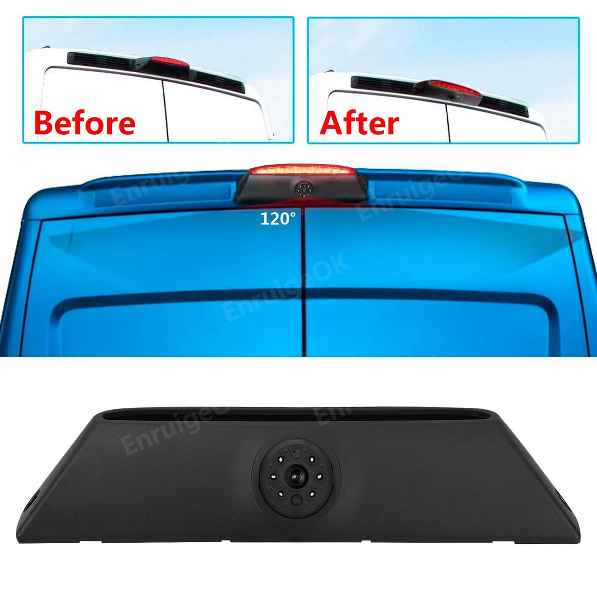 Rear Brake Light Reversing Camera Kit for Iveco Daily Gen 4 +7'' Mirror Monitor4