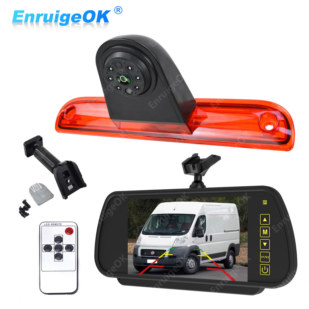 7'' Monitor &Rear Brake Light Reversing Camera Kit for Fiat Ducato Peugeot Boxer0