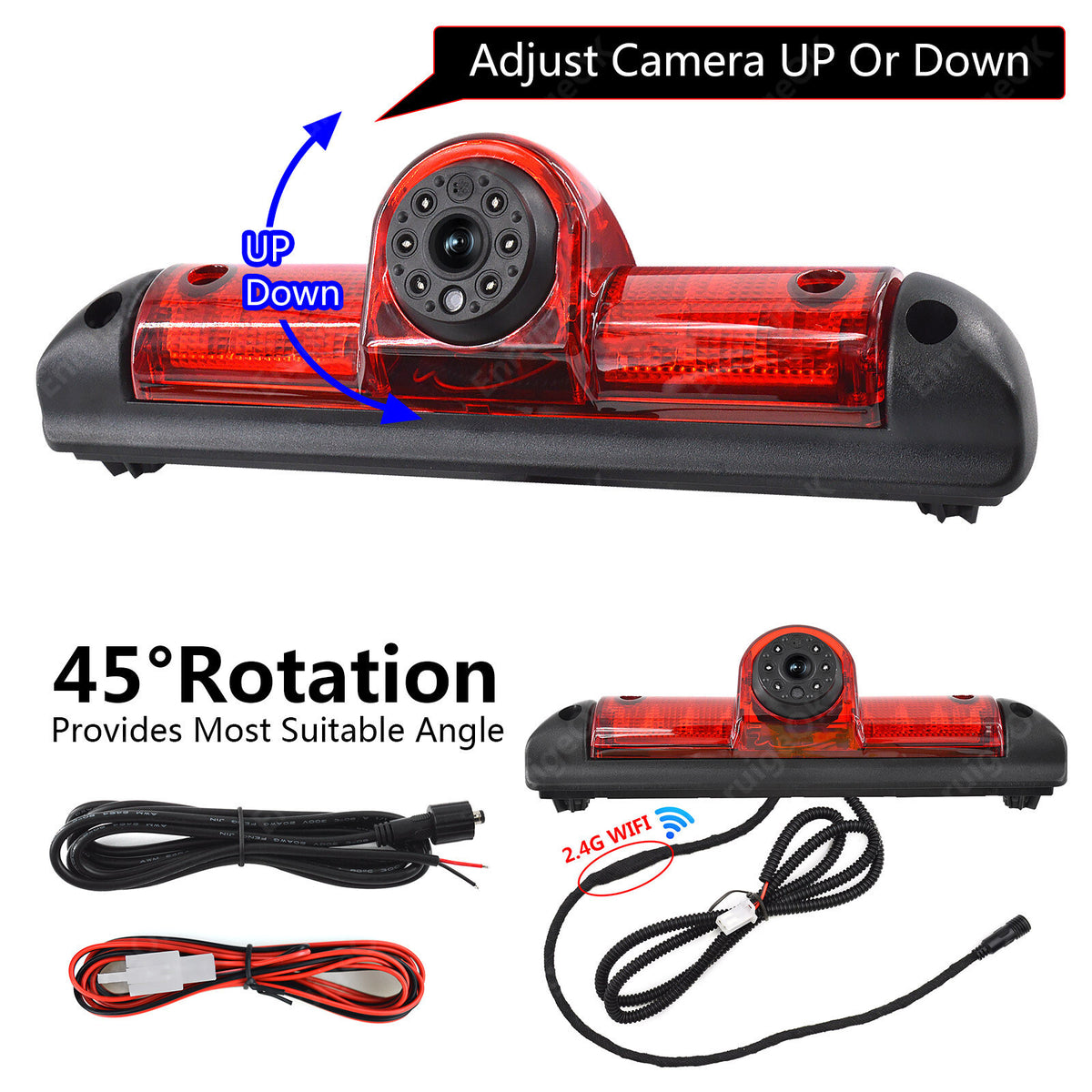 Wireless Brake Light Reversing Camera For Fiat Ducato Citroen Relay & 5" Monitor9