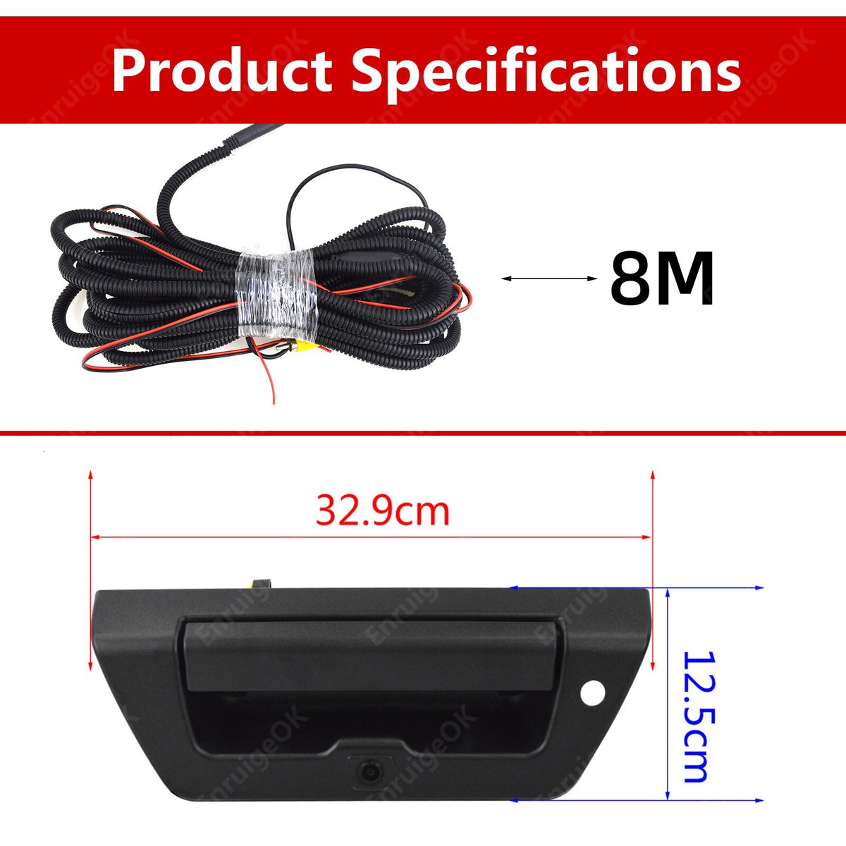 Tailgate Handle Rear View Backup Camera for Ford F150 2015-2018 & 4.3'' Monitor6