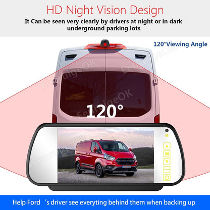 7'' Monitor Brake Light Rear View Backup Camera For Ford Transit Van AHD 1080P6