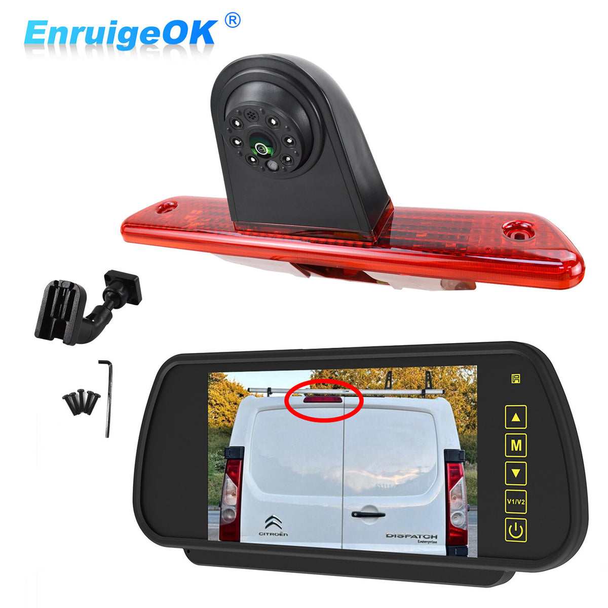 Citroen Dispatch Van 2007-2016 Rear Brake Light Reversing Camera + 7" Monitor0