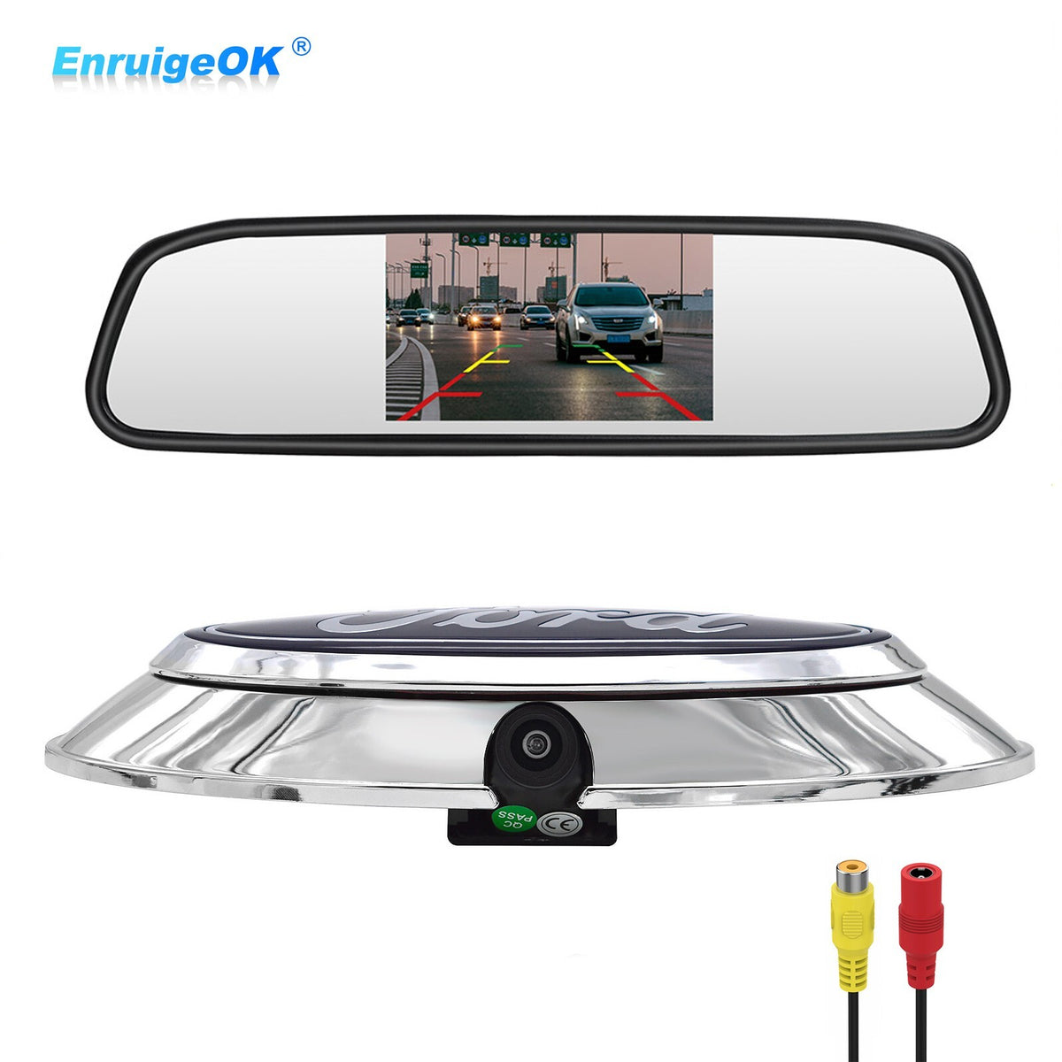 Chrome Emblem Logo Backup Camera for Ford F150 F250 F350 F450 F550 (2004-2016)0
