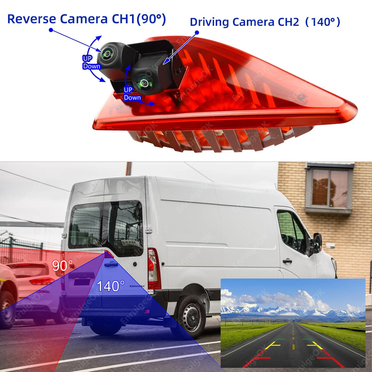 Brake Light Reversing Camera Kit For Vauxhall Movano Renault Master Nissan NV4003