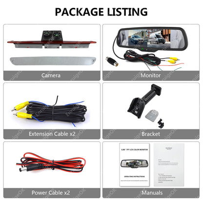 For Mercedes Sprinter VW Crafter Dual Rear View Reversing Brake Light Camera Kit19