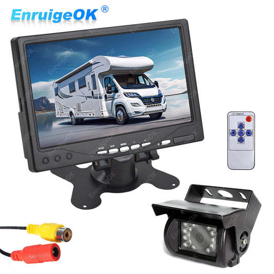 7" TFT LCD Rear View Monitor Screen 10M Reverse Camera Kit For Truck Bus Van0