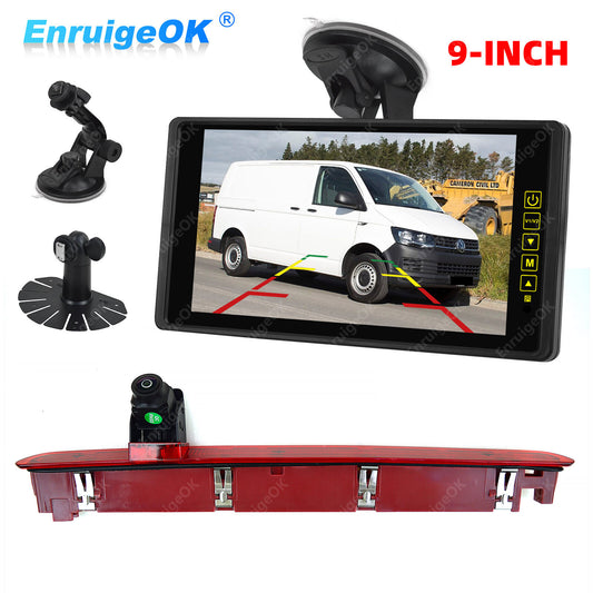 VW Transporter T6 Brake Light Reversing Camera Tailgate Version & 9" Monitor Kit0