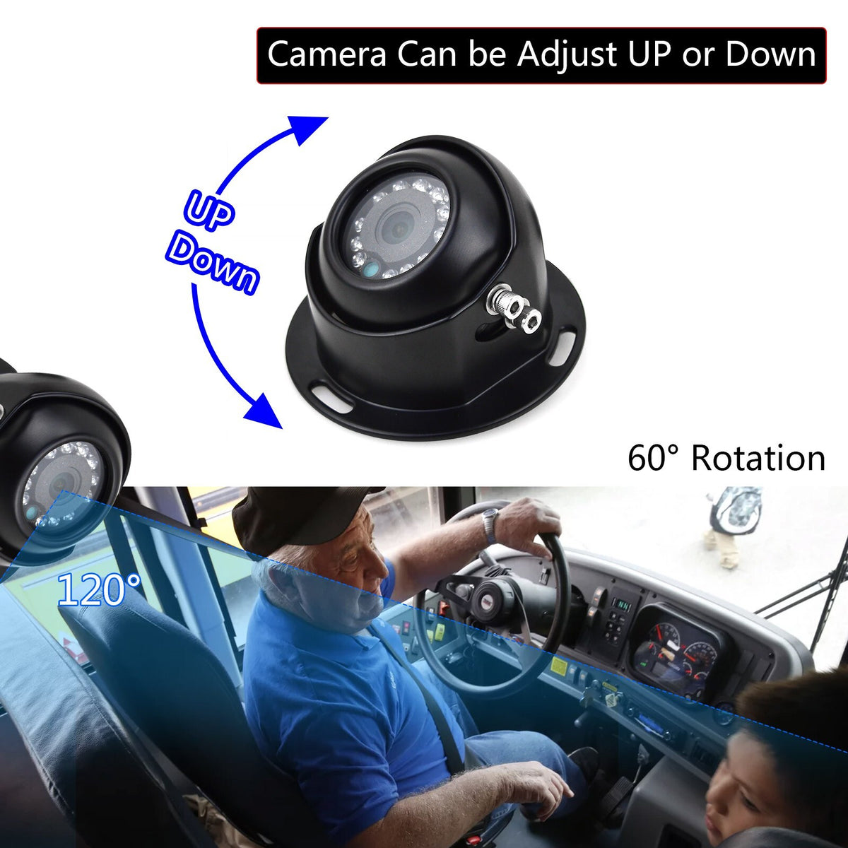 4 Pin Heavy Duty Caravan Reversing Rear View Dome Camera AHD 1080P Night Vision4