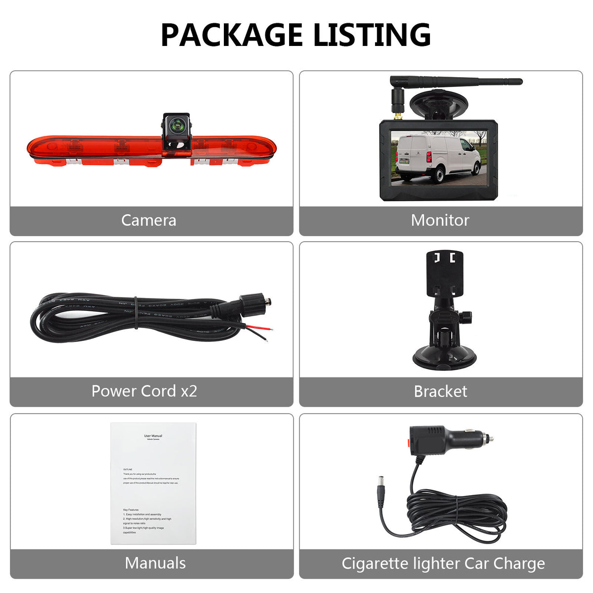 Wireless Reverse Camera Kit for Peugeot Expert Citroen Dispatch Vauxhall Vivaro20