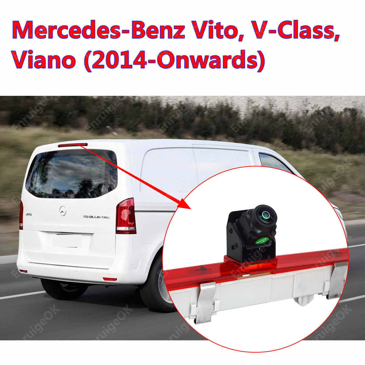 7" Monitor & Brake Light Reversing Camera For Mercedes-Benz Vito Tailgate W4472