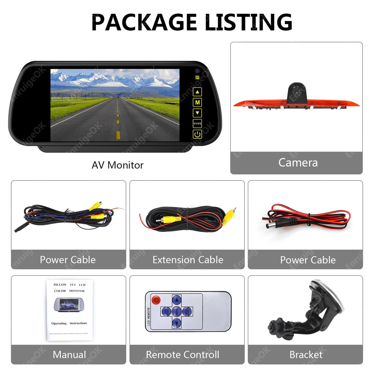 Brake Light Reversing Camera for Mercedes-Benz V-Class V260 V260L & 7" Monitor19