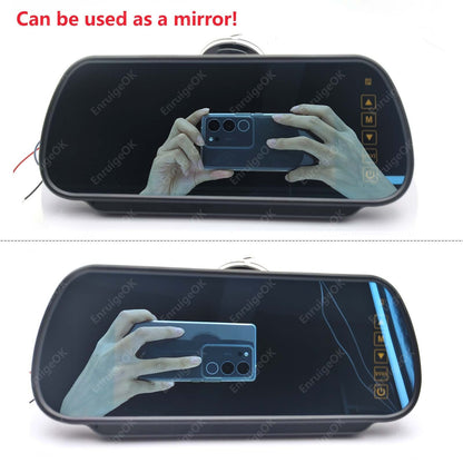 7" Car Rear View Mirror Monitor with Clip & Suction For Rear Reversing Cameras7