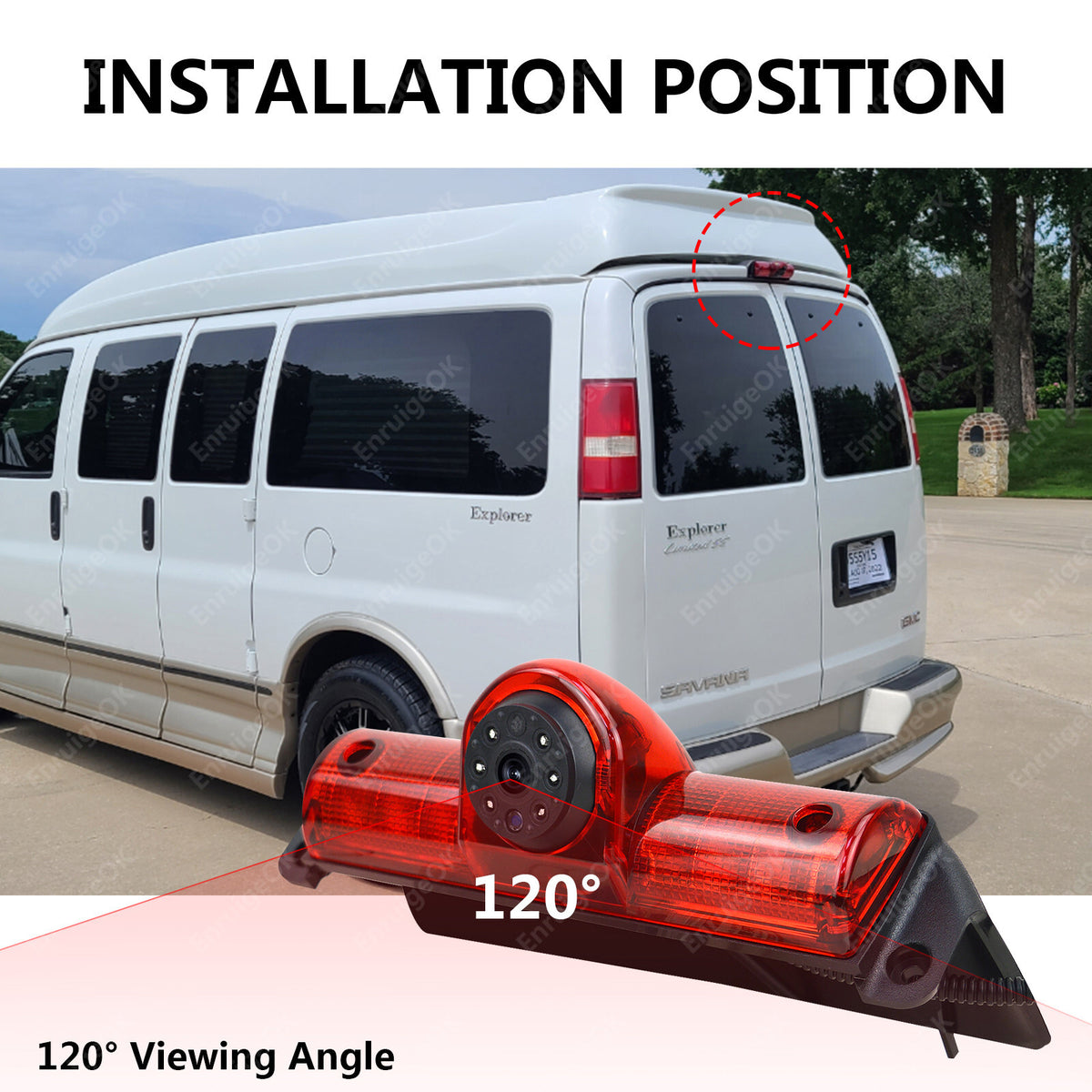 Brake Light Camera for Chevrolet Express/ GMC Savana Explorer Van+7" Monitor3