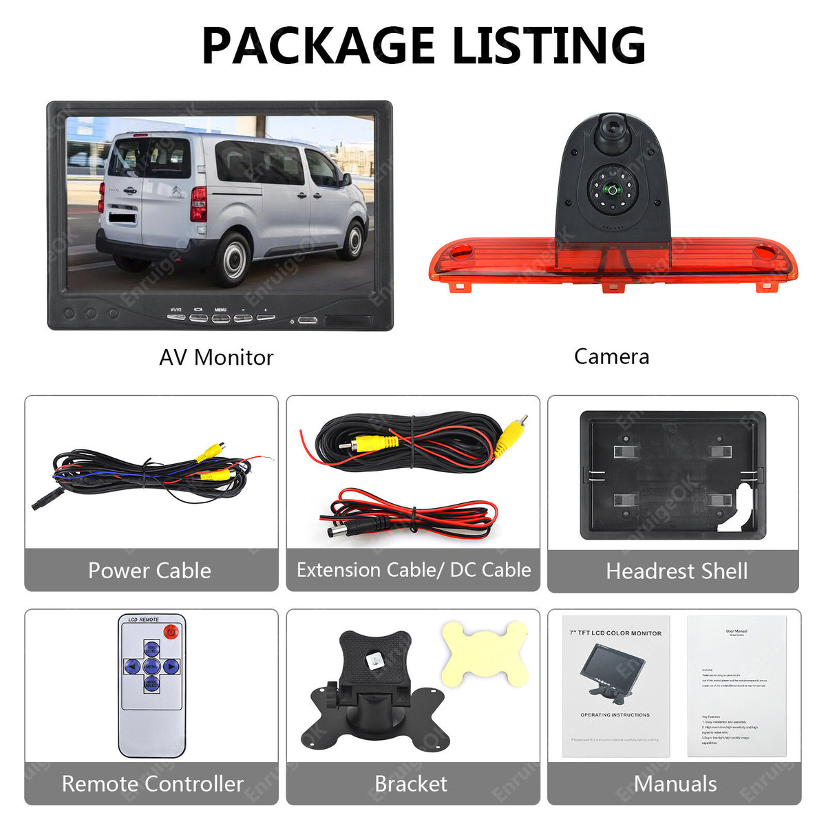 Fiat Ducato Citroen Relay Peugeot Boxer Dual Rear Brake Light Reverse Camera Kit5
