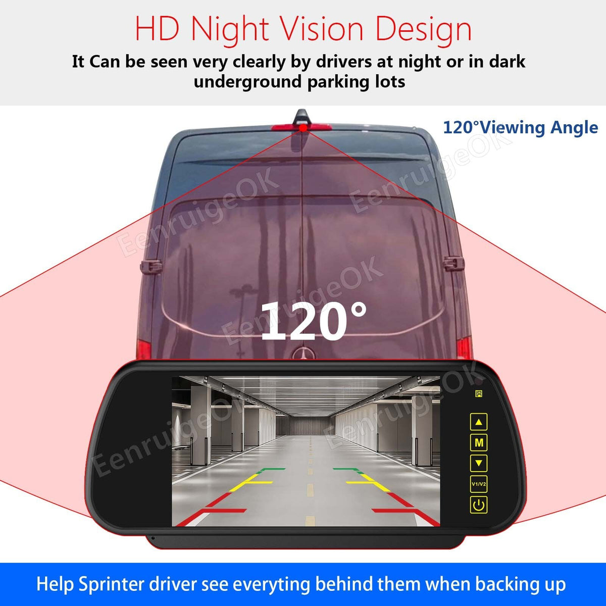 3rd Brake Light Rear View Backup Camera For Mercedes Sprinter / VW Crafter MK16