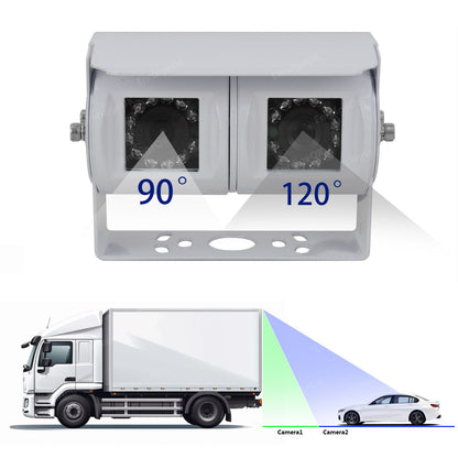 White Motorhome Van Dual Twin Reversing Reverse Rear View Parking Camera Kit4