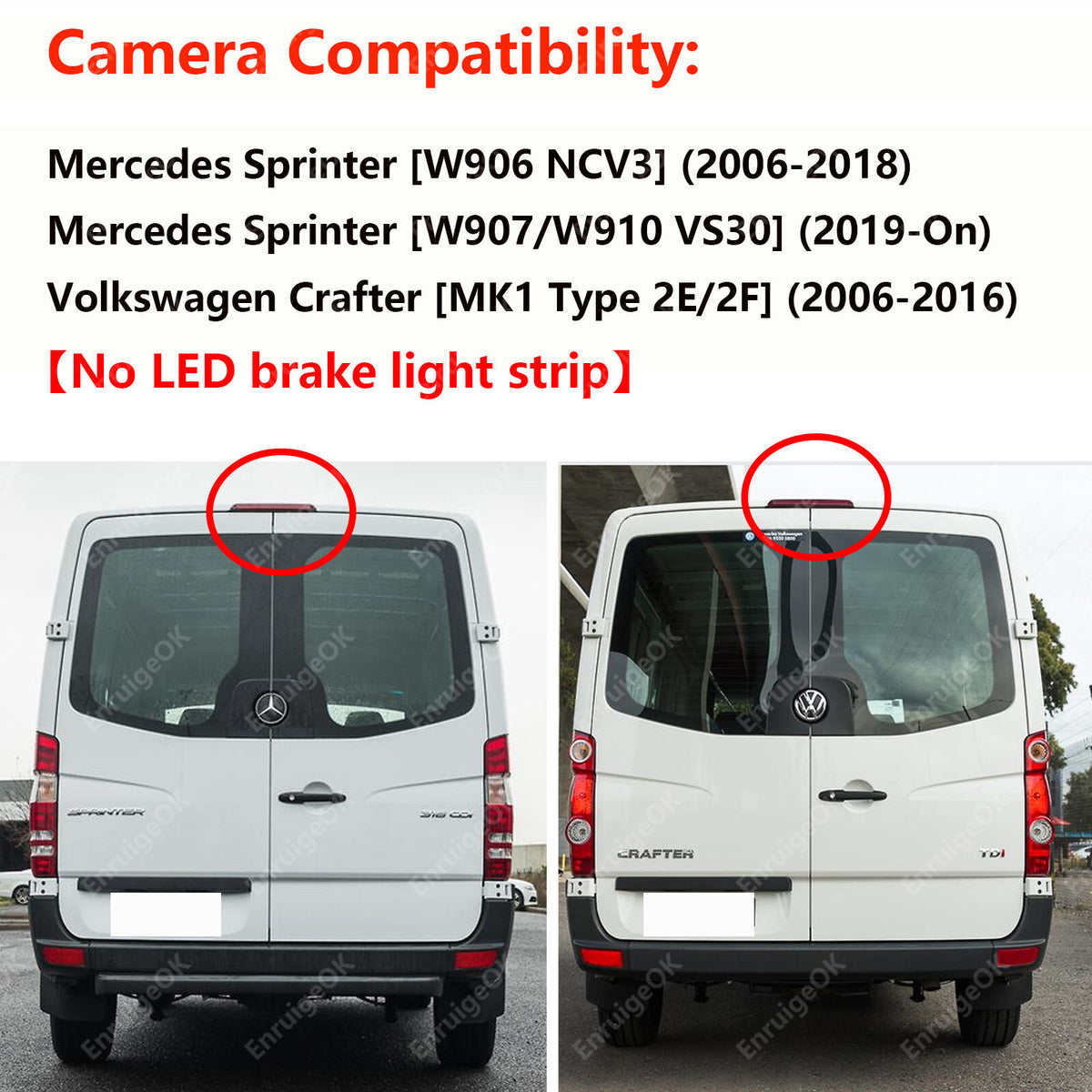 Dual Rear View Reversing Brake Light Camera Kit for Mercedes Sprinter VW Crafter2