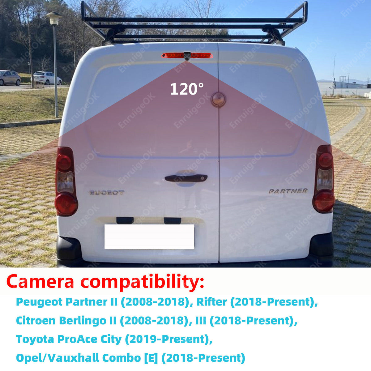 Citroen Berlingo Peugeot Partner MK2 MK3Brake Light Reversing Camera &7" Monitor2