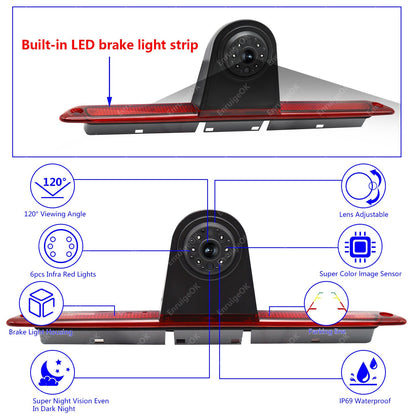 Rear Brake Light Camera For Mercedes Sprinter VW Crafter & 7" HD Monitor Kit4