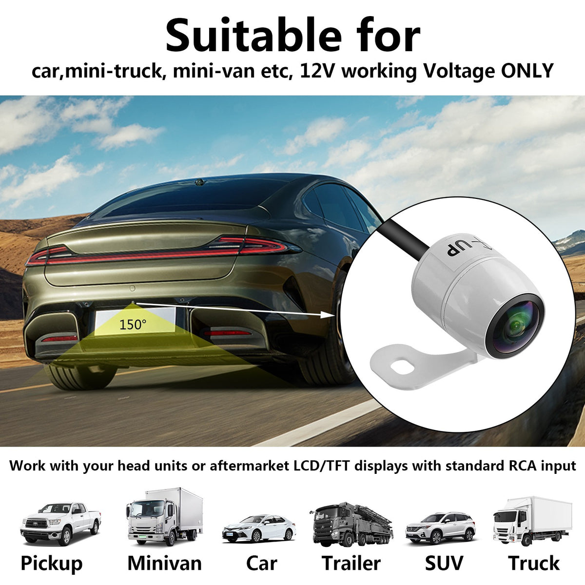 Universal Car Front/Side/Rear View Reverse Backup Night Vision Parking Camera HD3