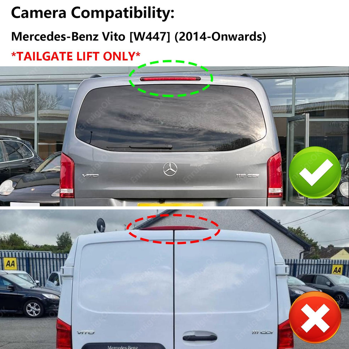 Rear Brake Light Reversing Camera for Mercedes-Benz Vito [W447] (2014-Onwards)3