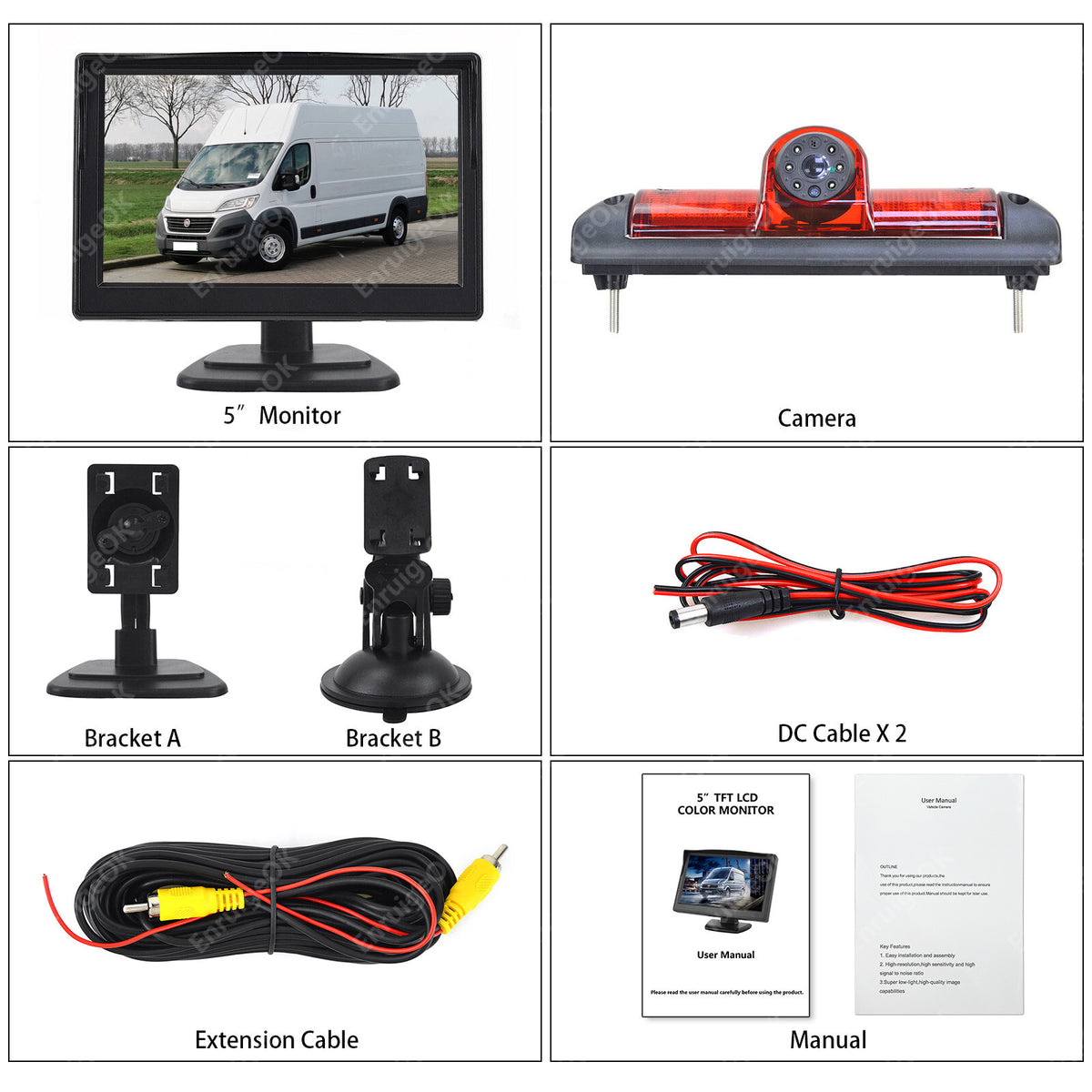 Citroen Relay  Fiat Ducato Peugeot Boxer Reversing Camera & 5" Parking Monitor10
