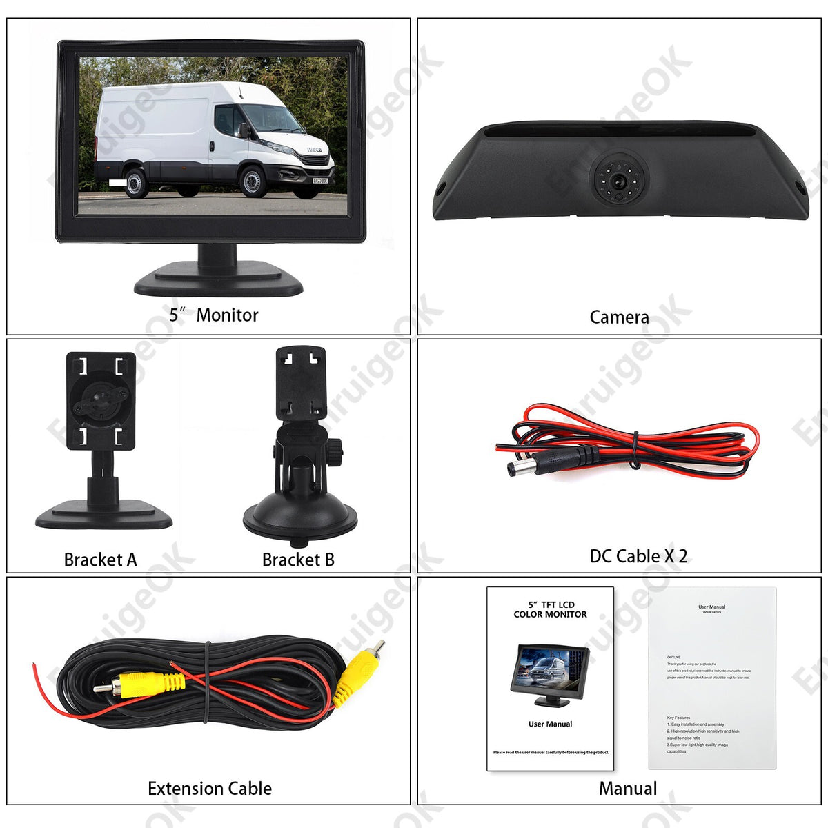 5" Monitor Rear Brake Light Reversing Camera for IVECO Daily 5Gan (2011-2014)17