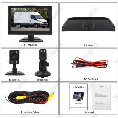 5" Monitor Rear Brake Light Reversing Camera for IVECO Daily 5Gan (2011-2014)17
