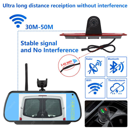 Wireless Brake Light Backup Camera & 7'' Monitor for Mercedes Benz Sprinter Van3