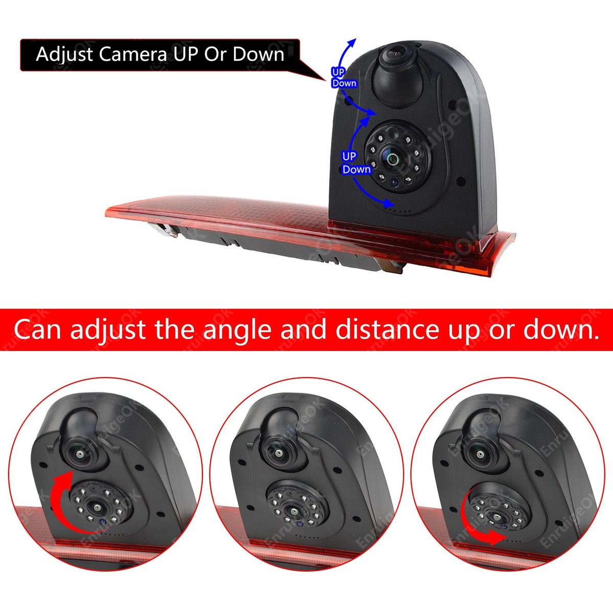 Dual Brake Light Reverse Camera For Ford Transit Custom 2016-Present Barn Doors7