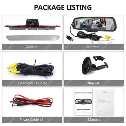 For Mercedes Sprinter Rear Brake Light Reversing Camera&6.86" Dual Split Monitor18