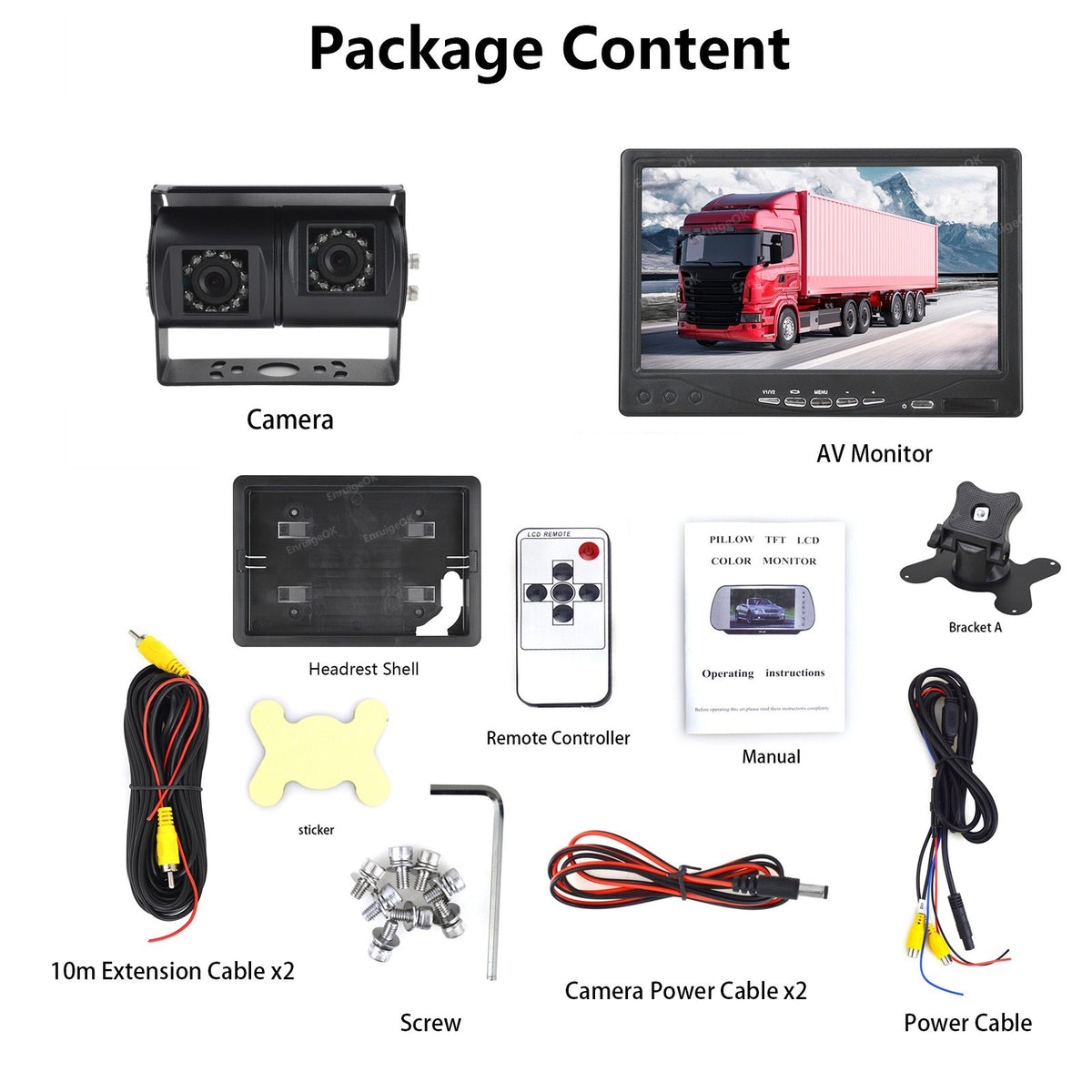 Motorhome Van Dual Twin Commercial Reversing Reverse Rear View Parking Camera19