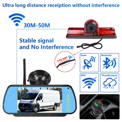 Wireless Brake Light Rear View Backup Camera Kit For Nissan NV 1500 2500 35003
