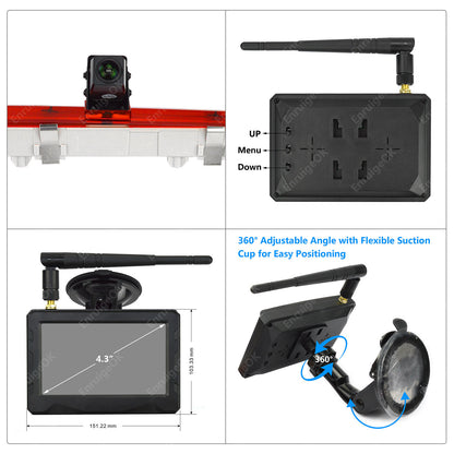Wireless Brake Light Reverse Camera Kit for Mercedes Vito W447 Tailgate Only10